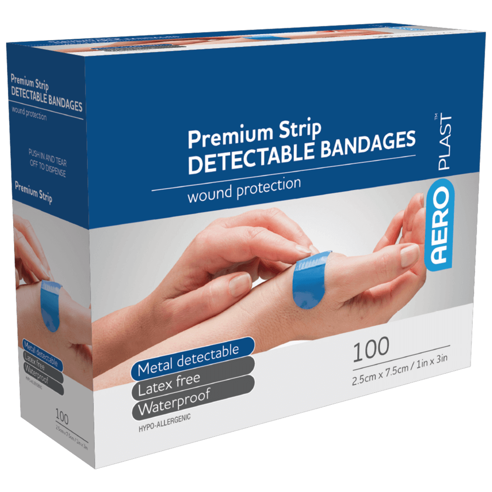 Blue Metal Detetable Strips (Box 100)