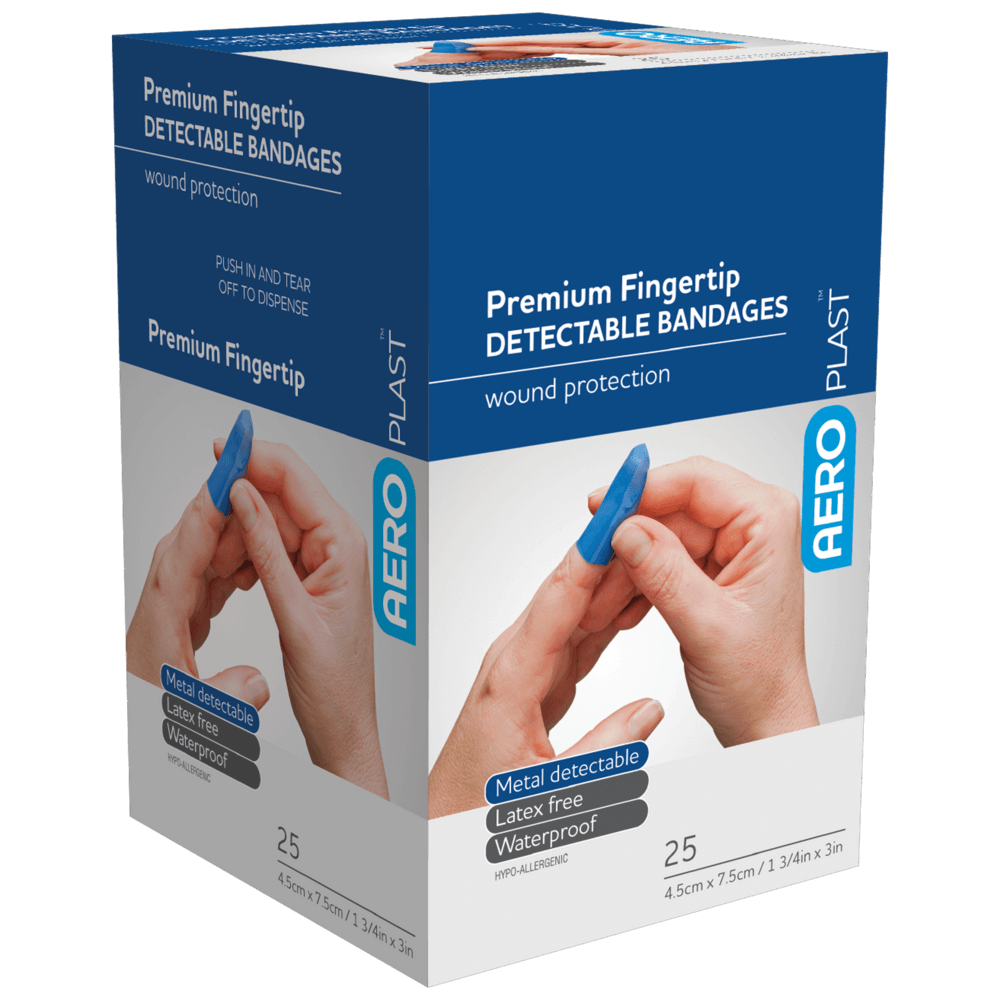 Blue Metal Detectable Fingertip (Box 25)