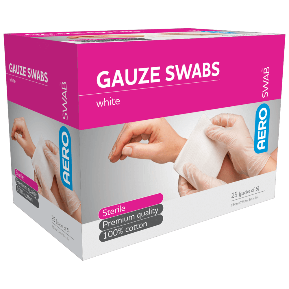 Gauze Swabs 7.5cm x 7.5cm (Pkt 5) Box 25