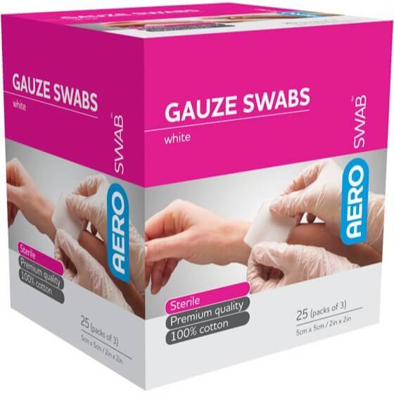 Gauze Swabs 5cm x 5cm (Pkt 3) Box 25